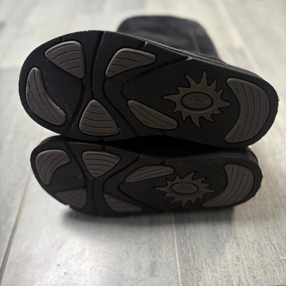 UGG Knightsbridge Tall Suede Shearling Lined Back Zip Boots Black Size 8 - Picture 11 of 13